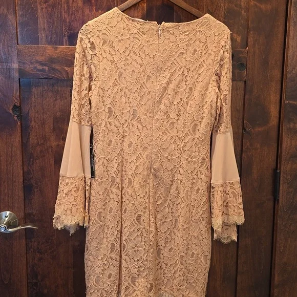 Venus Lace Sheath Bodycon Dress with Bell Sleeves sz 10 NWT - Picture 6 of 16